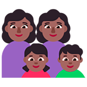 👩🏾‍👩🏾‍👧🏾‍👦🏾 Emoji Família - Mulher, Mulher, Menina, Menino: Pele Morena Escura na Microsoft Windows 11 22H2.