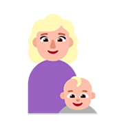 Emoji 👩🏼‍👶🏼 Famiglia - Donna, Neonato: Carnagione Abbastanza Chiara su Microsoft Windows 11 22H2.