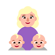Emoji 👩🏼‍👶🏼‍👶🏼 Famiglia - Donna, Neonato, Neonato: Carnagione Abbastanza Chiara su Microsoft Windows 11 22H2.