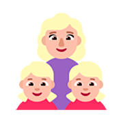👩🏼‍👧🏼‍👧🏼 Emoji Família - Mulher, Menina, Menina: Pele Morena Clara na Microsoft Windows 11 22H2.
