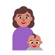 👩🏽‍👶🏽 Emoji Familia - Mujer, Bebé: Tono De Piel Medio en Microsoft Windows 11 22H2.