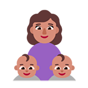 Emoji 👩🏽‍👶🏽‍👶🏽 Famiglia - Donna, Neonato, Neonato: Carnagione Olivastra su Microsoft Windows 11 22H2.