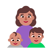 👩🏽‍👶🏽‍👦🏽 Emoji Família - Mulher, Bebê, Menino: Pele Morena na Microsoft Windows 11 22H2.