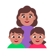 👩🏽‍👦🏽‍👧🏽 Emoji Família - Mulher, Menino, Menina: Pele Morena na Microsoft Windows 11 22H2.