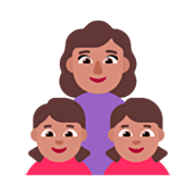 👩🏽‍👧🏽‍👧🏽 Emoji Família - Mulher, Menina, Menina: Pele Morena na Microsoft Windows 11 22H2.