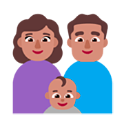 👩🏽‍👨🏽‍👶🏽 Emoji Família - Mulher, Homem, Menina, Bebê: Pele Morena na Microsoft Windows 11 22H2.