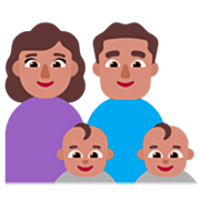 👩🏽‍👨🏽‍👶🏽‍👶🏽 Emoji Familia - Mujer, Hombre, Bebé, Bebé: Tono De Piel Medio en Microsoft Windows 11 22H2.