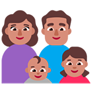 👩🏽‍👨🏽‍👶🏽‍👧🏽 Emoji Família - Mulher, Homem, Bebê, Menina: Pele Morena na Microsoft Windows 11 22H2.