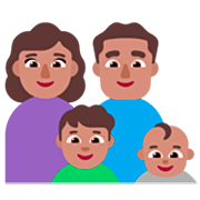 👩🏽‍👨🏽‍👦🏽‍👶🏽 Emoji Família - Mulher, Homem, Menino, Bebê: Pele Morena na Microsoft Windows 11 22H2.