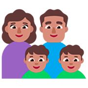 👩🏽‍👨🏽‍👦🏽‍👦🏽 Emoji Família - Mulher, Homem, Menino, Menino: Pele Morena na Microsoft Windows 11 22H2.