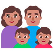 👩🏽‍👨🏽‍👦🏽‍👧🏽 Emoji Família - Mulher, Homem, Menino, Menina: Pele Morena na Microsoft Windows 11 22H2.