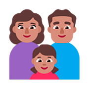 👩🏽‍👨🏽‍👧🏽 Emoji Familia - Mujer, Hombre, Niña: Tono De Piel Medio en Microsoft Windows 11 22H2.