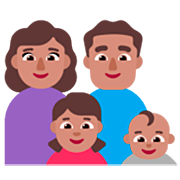 👩🏽‍👨🏽‍👧🏽‍👶🏽 Emoji Família - Mulher, Homem, Menina, Bebê: Pele Morena na Microsoft Windows 11 22H2.