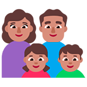 👩🏽‍👨🏽‍👧🏽‍👦🏽 Emoji Família - Mulher, Homem, Menina, Menino: Pele Morena na Microsoft Windows 11 22H2.
