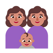 👩🏽‍👩🏽‍👶🏽 Emoji Família - Mulher, Mulher, Bebê: Pele Morena na Microsoft Windows 11 22H2.