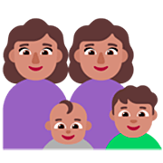 👩🏽‍👩🏽‍👶🏽‍👦🏽 Emoji Familia - Mujer, Mujer, Bebé, Niño: Tono De Piel Medio en Microsoft Windows 11 22H2.