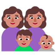 👩🏽‍👩🏽‍👦🏽‍👶🏽 Emoji Familia - Mujer, Mujer, Niño, Bebé: Tono De Piel Medio en Microsoft Windows 11 22H2.