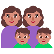 Emoji 👩🏽‍👩🏽‍👦🏽‍👦🏽 Famiglia - Donna, Donna, Bambino, Bambino: Carnagione Olivastra su Microsoft Windows 11 22H2.
