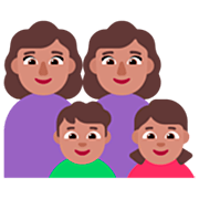 👩🏽‍👩🏽‍👦🏽‍👧🏽 Emoji Família - Mulher, Mulher, Menino, Menina: Pele Morena na Microsoft Windows 11 22H2.