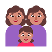 👩🏽‍👩🏽‍👧🏽 Emoji Família - Mulher, Mulher, Menina: Pele Morena na Microsoft Windows 11 22H2.