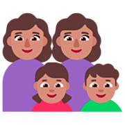 👩🏽‍👩🏽‍👧🏽‍👦🏽 Emoji Família - Mulher, Mulher, Menina, Menino: Pele Morena na Microsoft Windows 11 22H2.