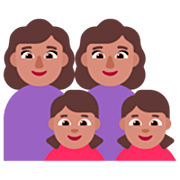👩🏽‍👩🏽‍👧🏽‍👧🏽 Emoji Família - Mulher, Mulher, Menina, Menina: Pele Morena na Microsoft Windows 11 22H2.
