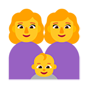 👩‍👩‍👶 Emoji Familia: mujer, mujer, bebé en Microsoft Windows 11 22H2.