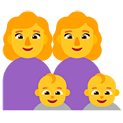 👩‍👩‍👶‍👶 Emoji Familia: mujer, mujer, bebé, bebé en Microsoft Windows 11 22H2.