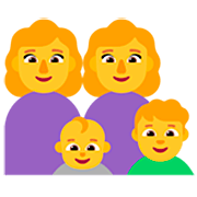 👩‍👩‍👶‍👦 Emoji Familia: mujer, mujer, bebé, niño en Microsoft Windows 11 22H2.