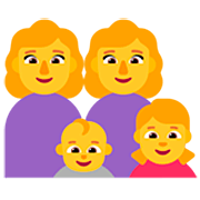 Emoji 👩‍👩‍👶‍👧 Famiglia: Donna, Donna, Neonato, Bambina su Microsoft Windows 11 22H2.