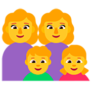 Emoji 👩‍👩‍👦‍👧 Famiglia: Donna, Donna, Bambino, Bambina su Microsoft Windows 11 22H2.