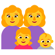 Emoji 👩‍👩‍👧‍👶 Famiglia: Donna, Donna, Bambina, Neonato su Microsoft Windows 11 22H2.
