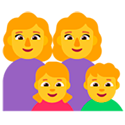 Emoji 👩‍👩‍👧‍👦 Famiglia: Donna, Donna, Bambina E Bambino su Microsoft Windows 11 22H2.