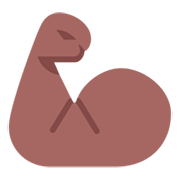 Emoji 💪🏾 Bicipite: Carnagione Abbastanza Scura su Microsoft Windows 11 22H2.