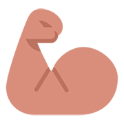 Emoji 💪🏽 Bicipite: Carnagione Olivastra su Microsoft Windows 11 22H2.