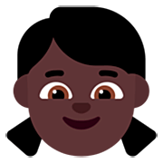 👧🏿 Emoji Niña: Tono De Piel Oscuro en Microsoft Windows 11 22H2.