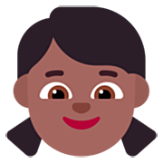 👧🏾 Emoji Mädchen: mitteldunkle Hautfarbe Microsoft Windows 11 22H2.