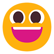 Emoji 😃 Faccina Con Un Gran Sorriso E Occhi Spalancati su Microsoft Windows 11 22H2.