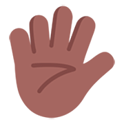🖐🏾 Emoji Mão Aberta Com Os Dedos Separados: Pele Morena Escura na Microsoft Windows 11 22H2.