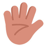 Emoji 🖐🏽 Mano Aperta: Carnagione Olivastra su Microsoft Windows 11 22H2.