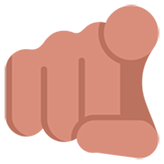 Emoji 🫵🏽 İndice Che Punta Allo Spettatore: Carnagione Olivastra su Microsoft Windows 11 22H2.