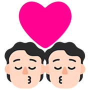 Emoji 💏🏻 Bacio Tra Coppia, Carnagione Chiara su Microsoft Windows 11 22H2.
