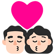 👨🏻‍❤️‍💋‍👩🏻 Emoji sich küssendes Paar - Mann: helle Hautfarbe, Frau: helle Hautfarbe Microsoft Windows 11 22H2.