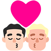 👨🏻‍❤️‍💋‍👨🏼 Emoji sich küssendes Paar - Mann: helle Hautfarbe, Mann: mittelhelle Hautfarbe Microsoft Windows 11 22H2.