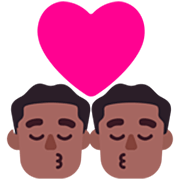 Emoji 👨🏾‍❤️‍💋‍👨🏾 Bacio Tra Coppia - Uomo: Carnagione Abbastanza Scura, Uomo: Carnagione Abbastanza Scura su Microsoft Windows 11 22H2.