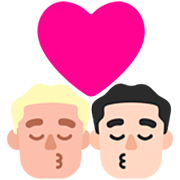 👨🏼‍❤️‍💋‍👨🏻 Emoji sich küssendes Paar - Mann: mittelhelle Hautfarbe, Mann: helle Hautfarbe Microsoft Windows 11 22H2.