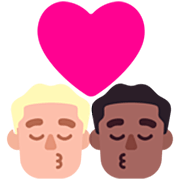 Emoji 👨🏼‍❤️‍💋‍👨🏾 Bacio Tra Coppia - Uomo: Carnagione Abbastanza Chiara, Uomo: Carnagione Abbastanza Scura su Microsoft Windows 11 22H2.
