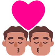 Emoji 👨🏽‍❤️‍💋‍👨🏽 Bacio Tra Coppia - Uomo: Carnagione Olivastra, Uomo: Carnagione Olivastra su Microsoft Windows 11 22H2.