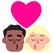 👨🏾‍❤️‍💋‍👩🏼 Emoji sich küssendes Paar - Mann: mitteldunkle Hautfarbe, Frau: mittelhelle Hautfarbe Microsoft Windows 11 22H2.