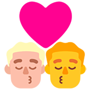 Emoji 👨🏼‍❤️‍💋‍👨 Bacio Tra Coppia - Uomo: Carnagione Abbastanza Chiara, Hombre su Microsoft Windows 11 22H2.